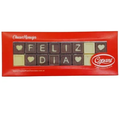 Chocolate con mensaje feliz dia